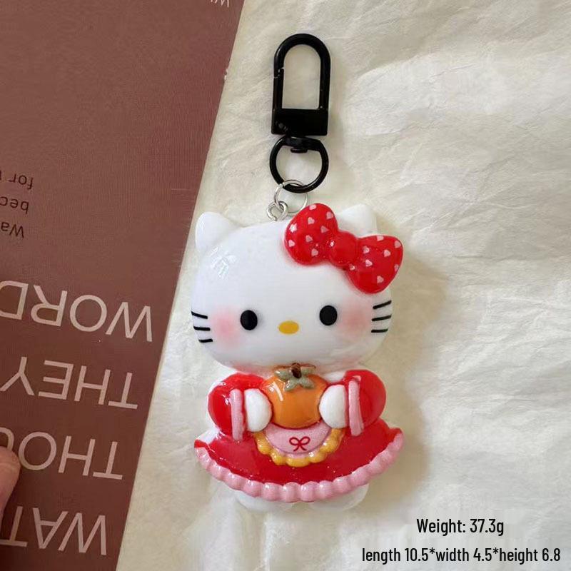 Glänzender Handgefertigter Harz Kätzchen Schlüsselanhänger Schmuckset