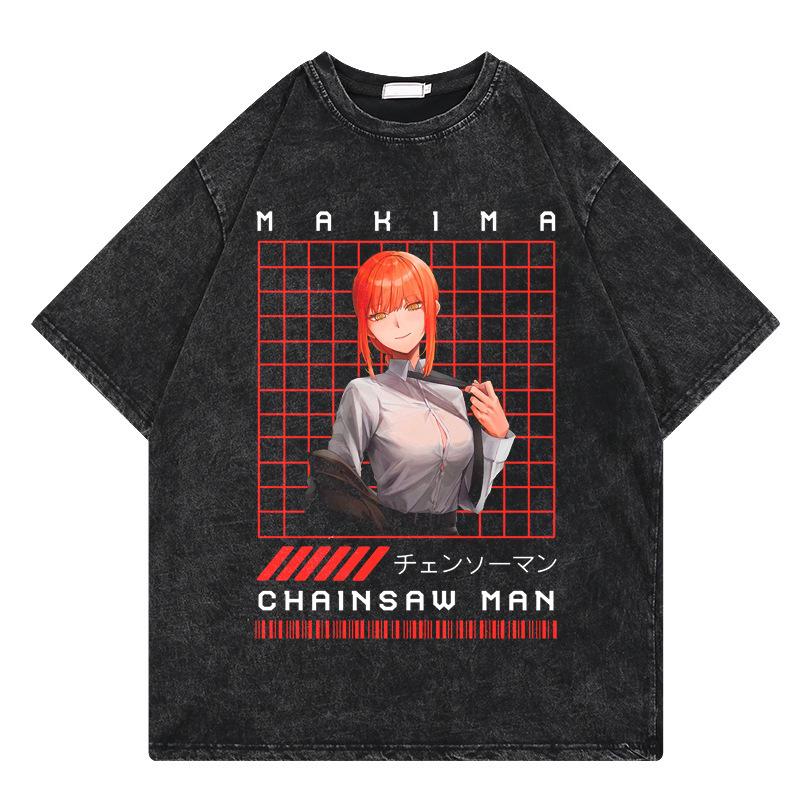 

Chainsaw Man Cartoon Graphic Puff Sleeve Retro T-shirt Extra Small