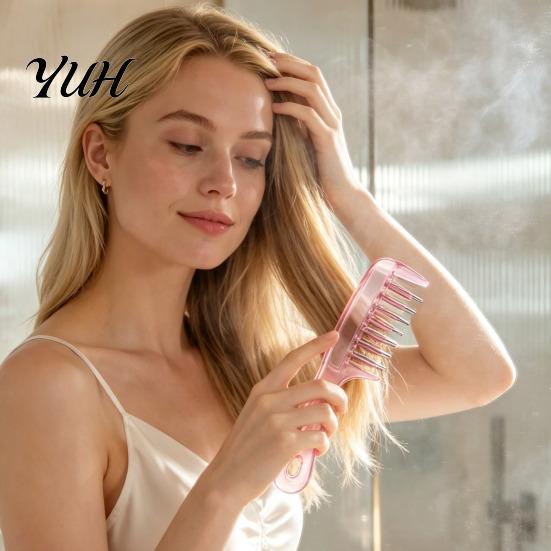 Scalp Health Massager Hair Oil Applicator Comb, Refillable Applicator, Leak Proof Comb Dispenser, Massaging for Men Women Care