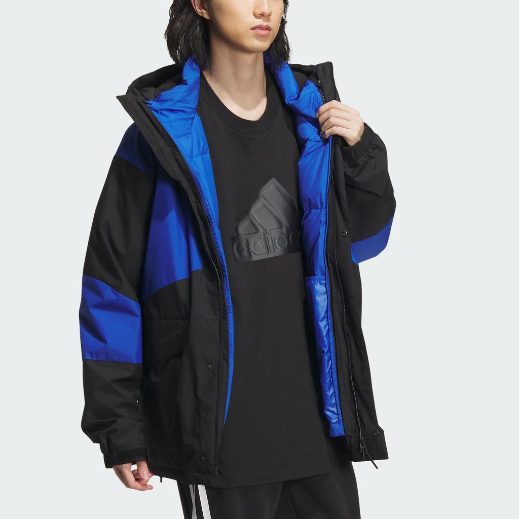 Adidas Drei-in-Eins Sportlich-Casual Daunenjacke Herren Oberbekleidung Schwarz Königsblau IU2676