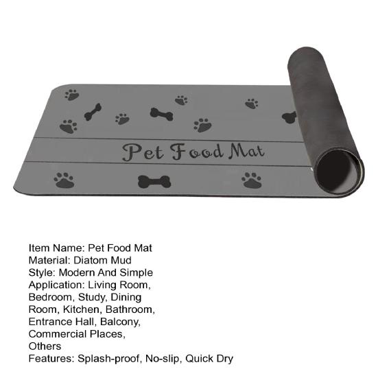 Pet Food Mat Quick Dry Absorbent Pet Feeding Mat Anti-Slip Diatom Mud Dog Cat Water Bowl Mat Pet Supplies for Food And Water