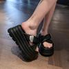 Fashion Pocket Chunky Platform Sandals Women 2025 Summer 8CM Wedge High Heels Sandals Woman Thick Bottom Slides Beach Slippers