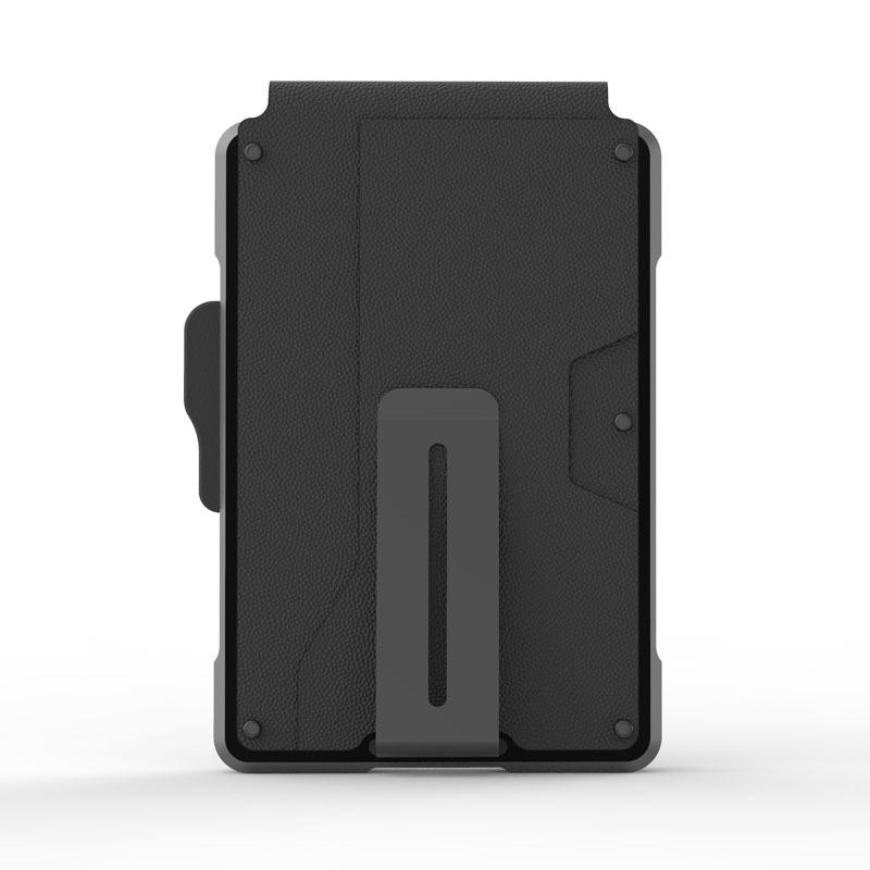 RFID Men's Leather Card Bag Metal Anti-Magnetic Automatic Bullet Card Wallet Credit Card Business Card Box Wallet