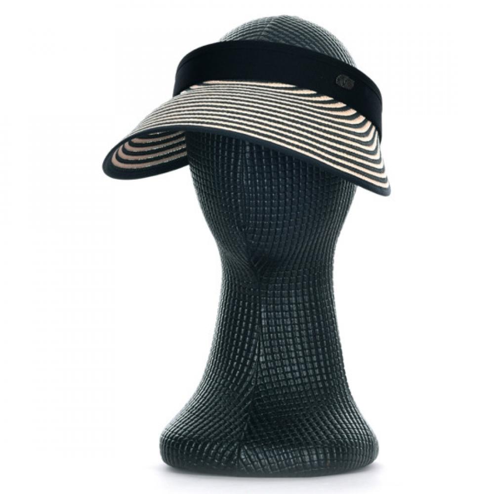 Shop Women Open Type Stripe Summer Sun Cap Black Km Wh 0817 Be