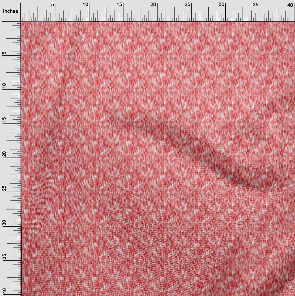 oneOone Cotton Cambric Red Fabric Ikat Quilting Supplies Print Sewing Fabric By The Yard 42 Inch