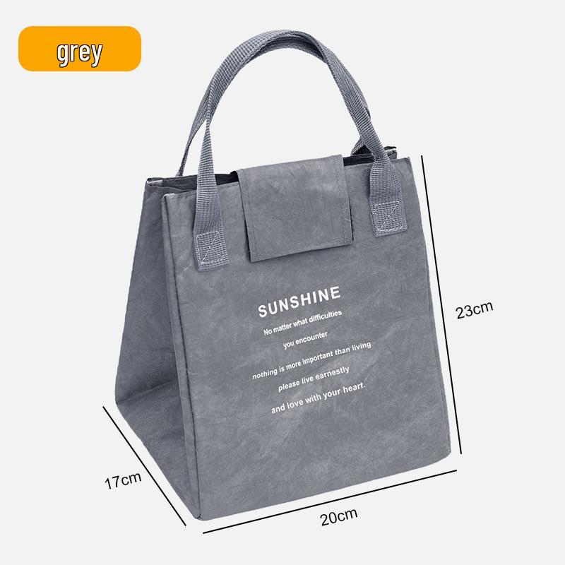 

Tyvek Kraft Paper Insulated Lunch Bag - Waterproof, Aluminum Foil Bento Picnic Bag серый