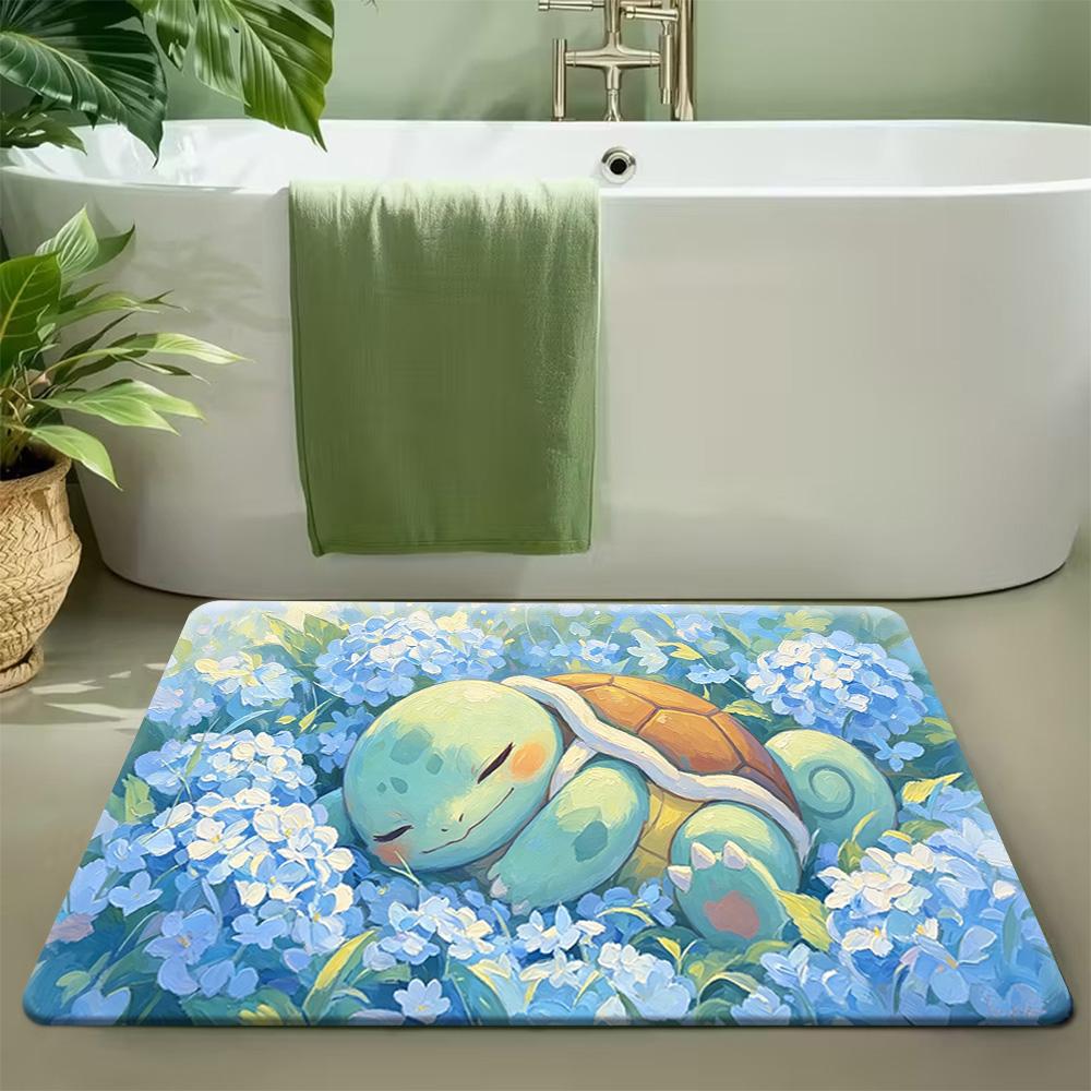 Pikachu with Lightning and Industrial Machine Print Non-Slip Doormat Soft Floor Mat