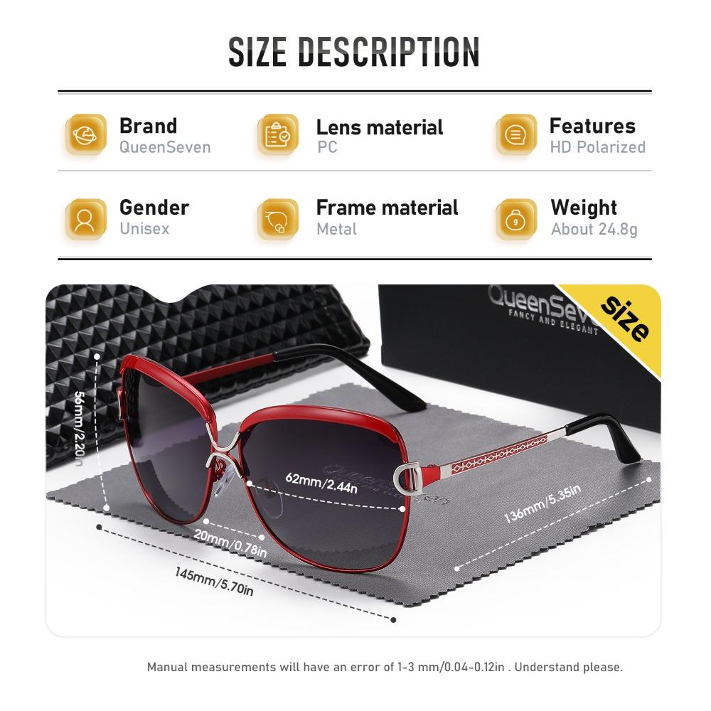 QueenSeven Unisex Metall Solskjerming Fiske Utendørs Kjøre Solbriller, UV400