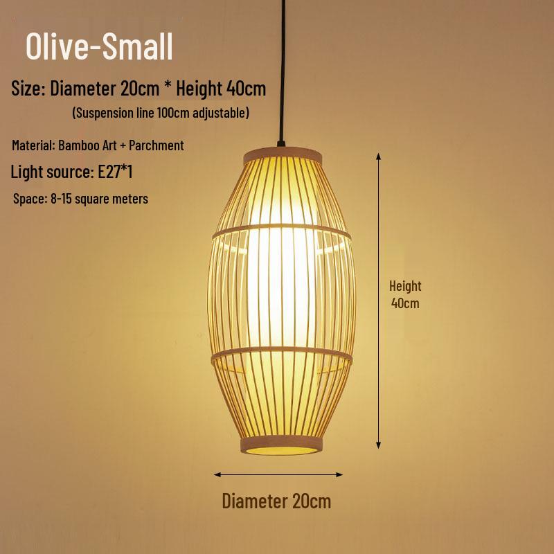 Bamboo Zen Pendant Light: Artistic Bamboo Weave Lantern for Tea Rooms and Tables