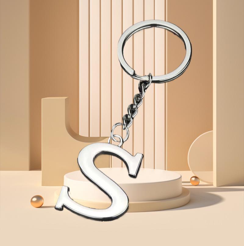 Elegant Zinc Alloy Letter Keychain - Unique Pendant Design for Women's Bags
