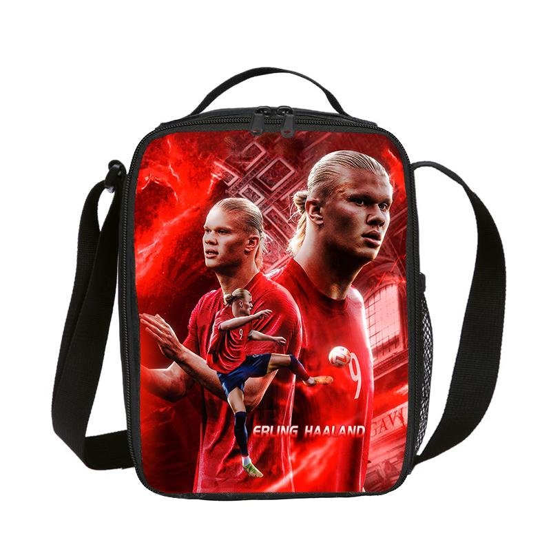 Haaland Thermal Bag Football Star Insulated Lunch Bag Lunch Container Leakproof Tote Lunch Box Football Sports Food Storage Bags
