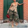 QICED Women's Fashion Casual Solid Color Print Pants & Capris Casual Chic