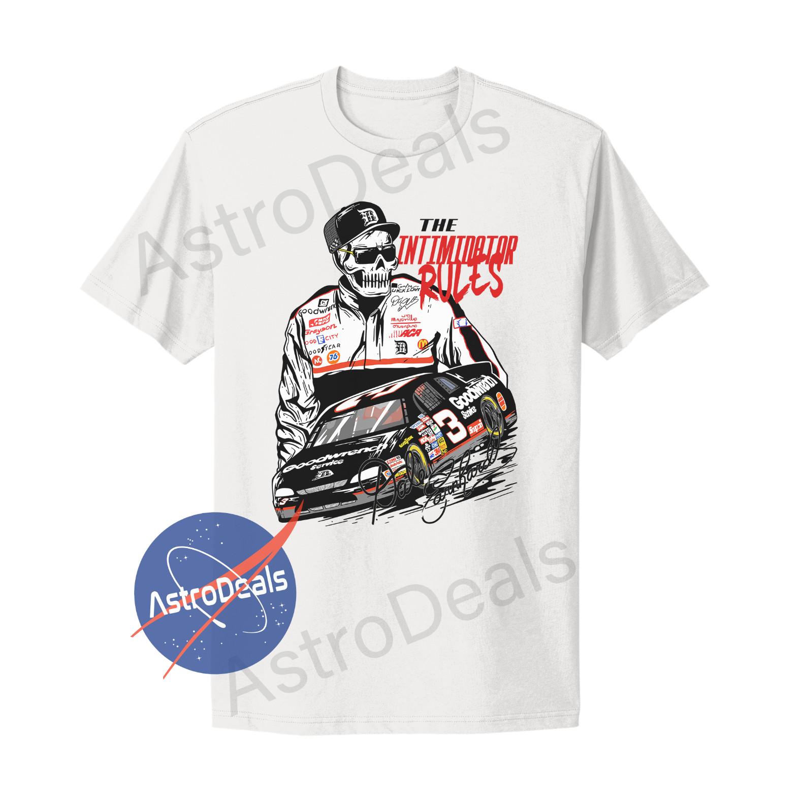 Dale Earnhardt Intimidator NASCAR T-Shirt Mens Womens Tees Top White 2XL