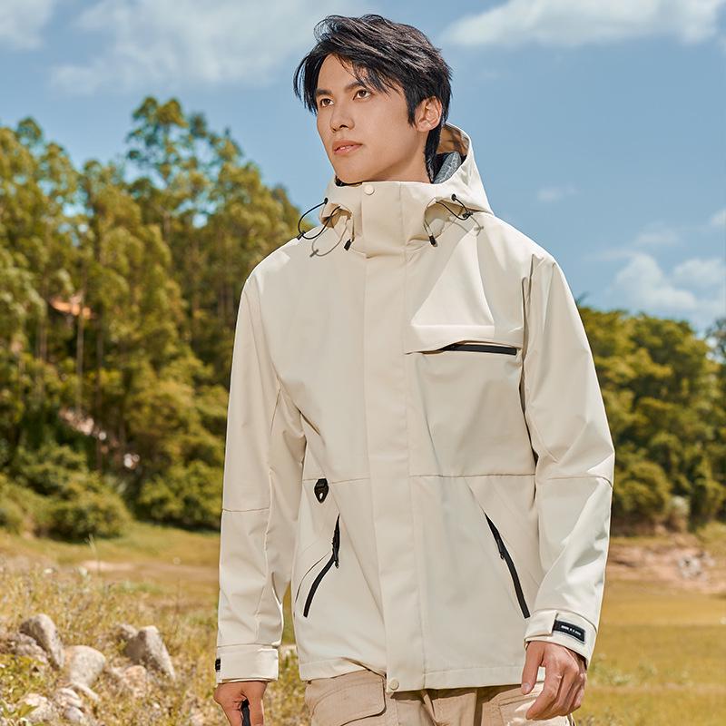 New Unisex Outdoor 3-in-1 Windproof Waterproof Mountaineering Jacket Set: Men's Warm Breathable Shell