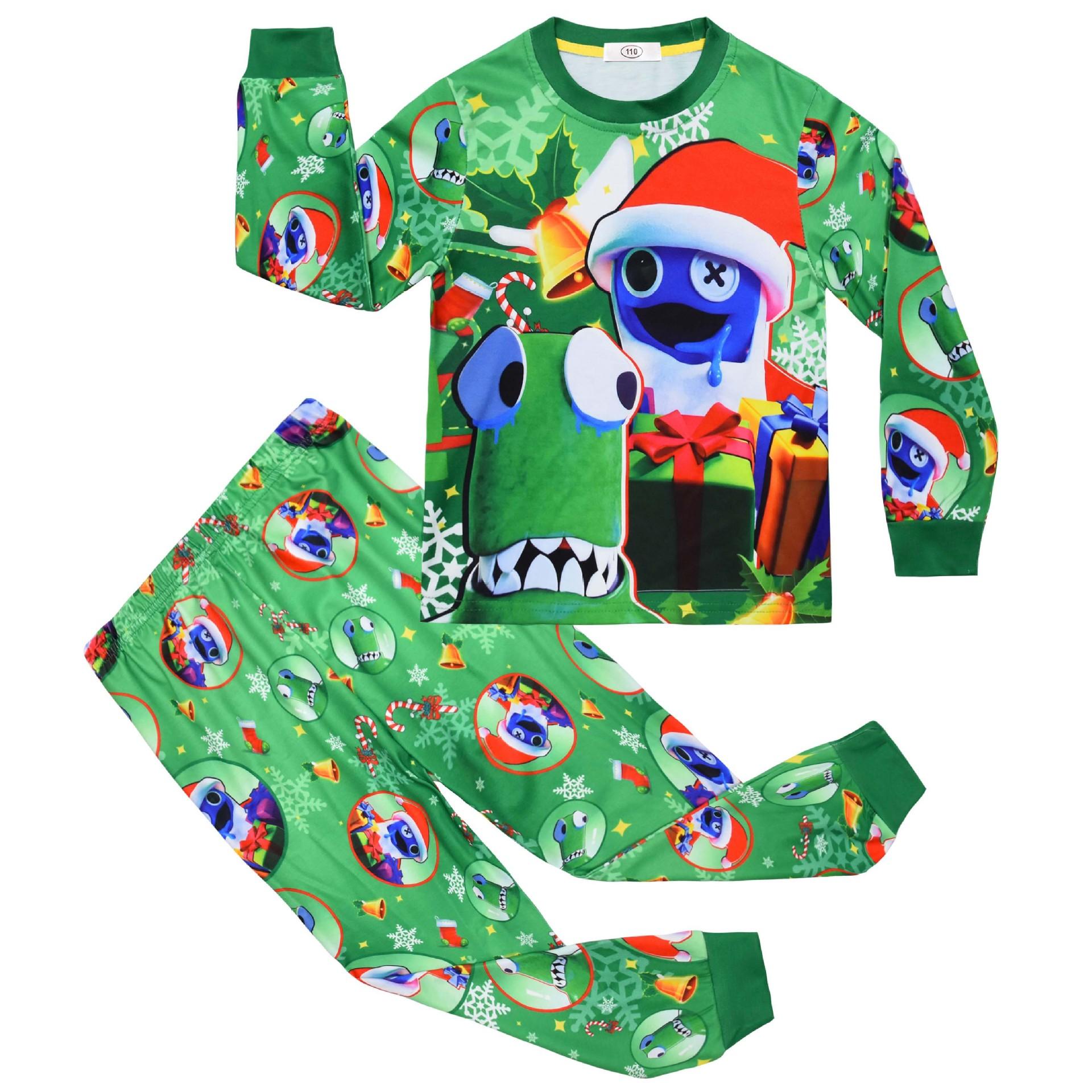 Long-Sleeved Set, Cartoon Digital Printing Clothing, Medium And Large Children S Long-Sleeved Loungewear Set 7795 110