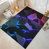 Modern Geometric Carpet with LED Light Pattern, Black 3D Style Design Suitable for use as an anti-slip for living room bedroom sofas