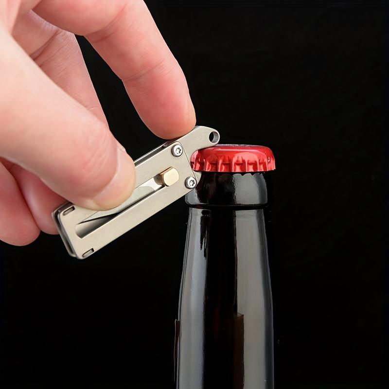 Titanium Alloy Mini Utility Knife with Bottle Opener , Keychain , Lightweight Compact Design, Ergonomic Grip for Precision Cutting