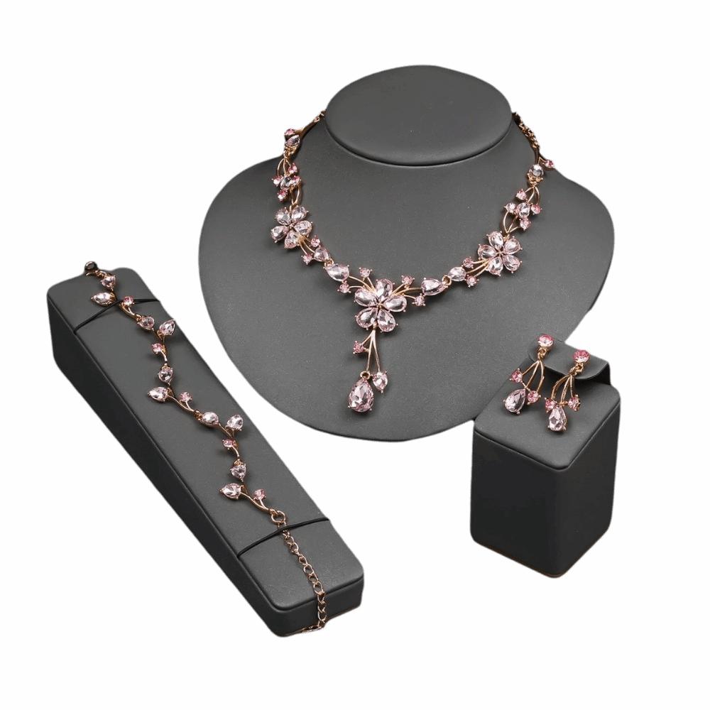 Sparkling Women's Rhinestone Jewelry Set Stud Earrings Bridal Crystal Jewelry Set Party Banquet