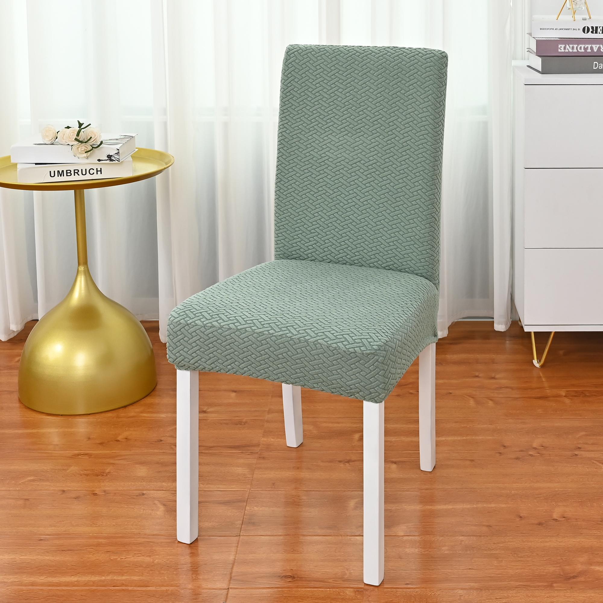 

1PC jacquard striped grid solid color elastic chair cover, suitable for beautifying el and restaurant chair covers 1PC