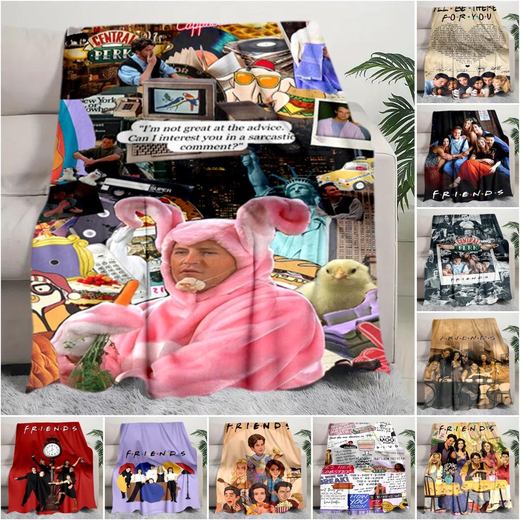 1PC Friends printed blanket, all season lightweight home office outdoor nap multifunctional blanket A8