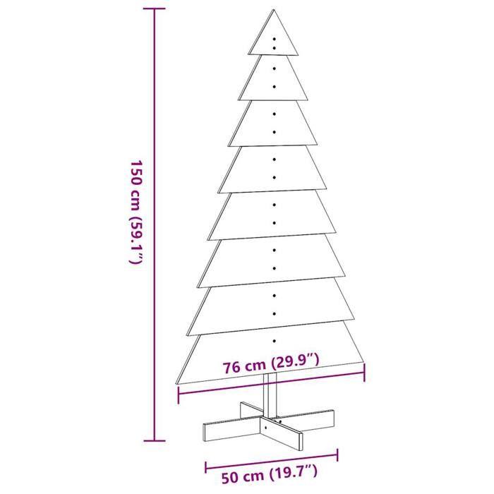 Christmas Tree - vidaXL - 150 Cm - Solid Wood - Brown - Indoor