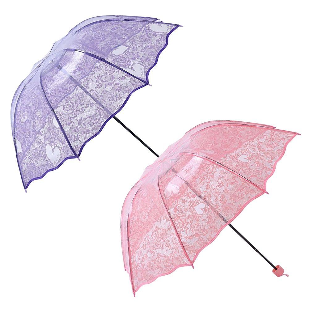 Transparent Love Flower Girl Umbrella Large Bride Umbrella Kids Sun Umbrella  for Photo Prop
