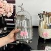 Makeup Brush Storage Box with Rotating Grid Design Large Capacity Cosmetic Storage Bin