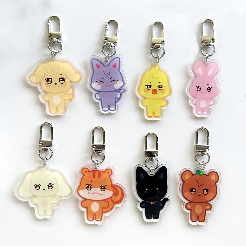10CM Pop-up Store Doll Keychain ANITEEZ Cartoon Cute Plush Pendant Keyring Bag Accessories Kpop Yunho Yeosang Fans Gifts
