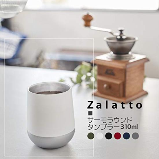 Zalatto Tumbler, Round, Vacuum Insulated, Stainless Steel, Thermostat, ColdHot Insulation, Double-Walled, 310ml, Gray (Men's Stylish Matte Series)
