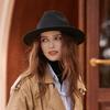 New Felt Hat Women's Chain Decorative Jazz Hat High-end Elegant Temperament Fashion Top Hat