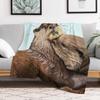 Copy of Otter couple Otter art wall art wildlife art mate family swim Throw Blanket Soft Sherpa Fleece Warm Blanket for Winter