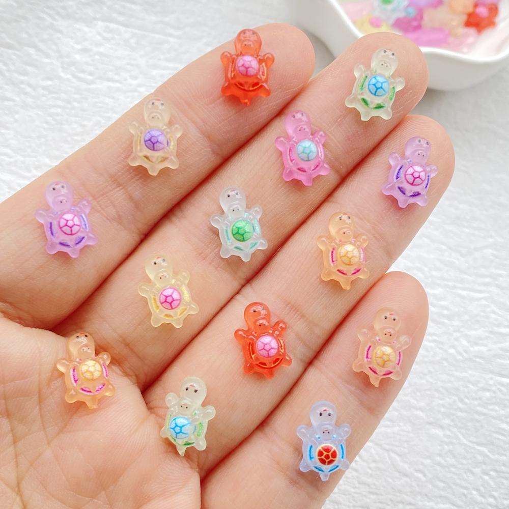100 Colored Mini Parent-Child Turtle Jewelry - For Diy Nail Art Scrapbook Wedding Earrings And Jewelry Crafts