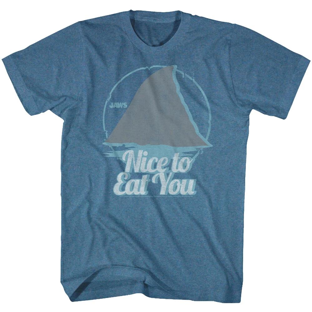 Jaws 70 s Thriller Movie Amity Island Sharks Nice To Eat You Men s T Shirt S