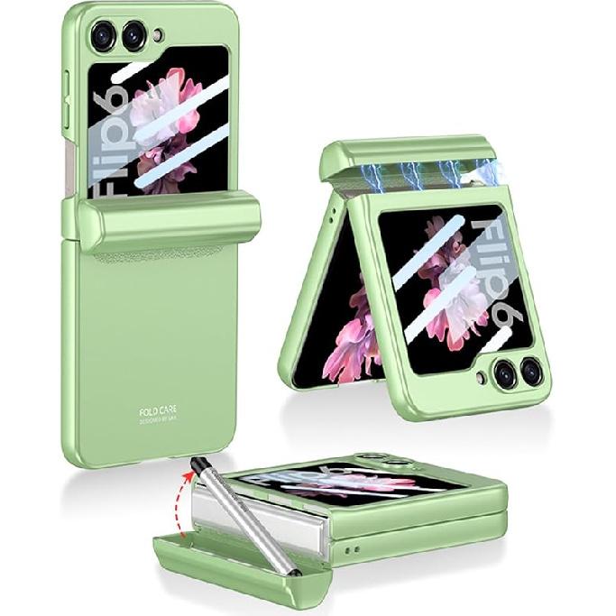 NINKI for Samsung Galaxy Z Flip 6 Case with S Pen Holder and S Pen, Galaxy Flip 6 Case Magnetic Hinge Protection Screen Protector Phone Case for