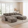 Canapé modulaire en U 3 places, comprend 2 poufs, adapté au salon, tissu confortable, design antidérapant, aucun assemblage requis, Taupe