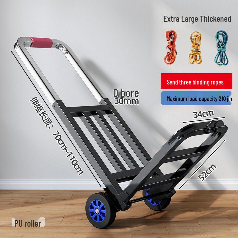 Compact Folding Hand Trolley - Portable Luggage and Cargo Cart for Home and Shopping