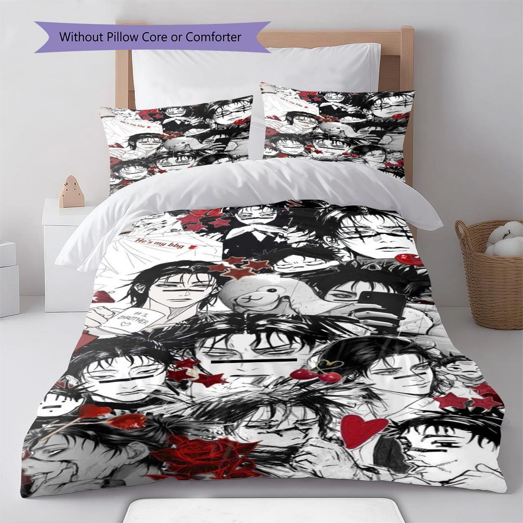 Jujutsu Kaisen Anime Bed Linen Set Duvet Cover Polyester Comforter Cover Pillowcase Twin Full Queen Zipper -QJY
