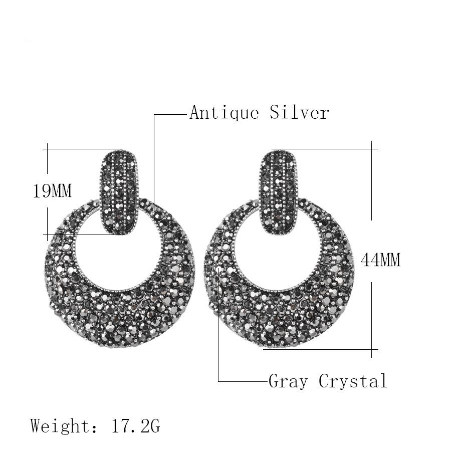 Women's Elegant Geometric Black-Plated Crystal Jewelry