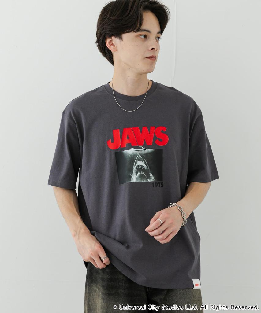 Sense of Place Men's Custom JAWS Print T-Shirt, Size B, AAA5-11B128, Charcoal, Medium