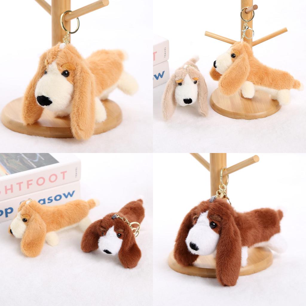 Plyšový přívěsek na klíče Baset Hound s výplní z PP bavlny pro dárek a dekoraci tašky