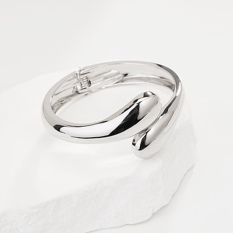 

Изысканный высококлассный геометрический браслет-обертка в форме капли - Ретро металлический стиль серебряный