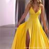 Nuovo alla Moda Casual Sexy Abito Canotta con Spacco e Allacciatura sulla Schiena, Elegante Abito Senza Maniche Scollo a V con Cintura in Vita