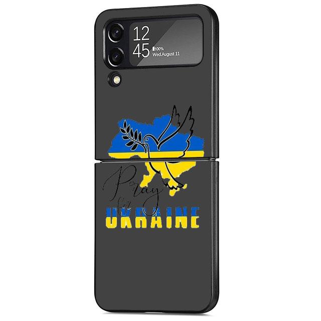Ukraine Flag Cell Case For Samsung Galaxy Z Flip 3 5G 4 Fashion Z Flip3 Luxury Black Hard Back Phone Coque Cover