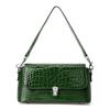 Aidrani  Crocodile Pattern Brown Shoulder Bag Retro Flap Handbag with Metal Lock