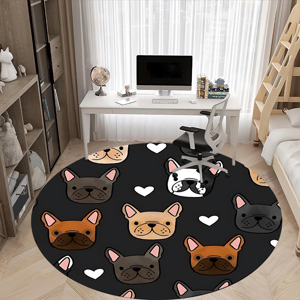 1pc French Bulldogs Chair Carpet for Office - Durable, Ideal for Chair Mats, Stylish & Functional Decorative Rug yy260130092