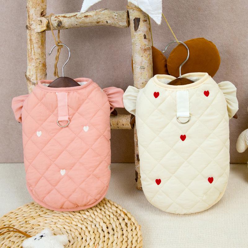 Dog Coat Winter Warm Love Flying Sleeve Dog Jacket Soft Thicken Puppy Clothes French Bulldog Chihuahua Bichon Teddy Clothing