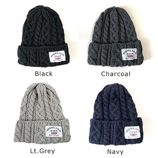 Highland 2000 Knit Alpaca Cap, 80% (Free Size, Black)