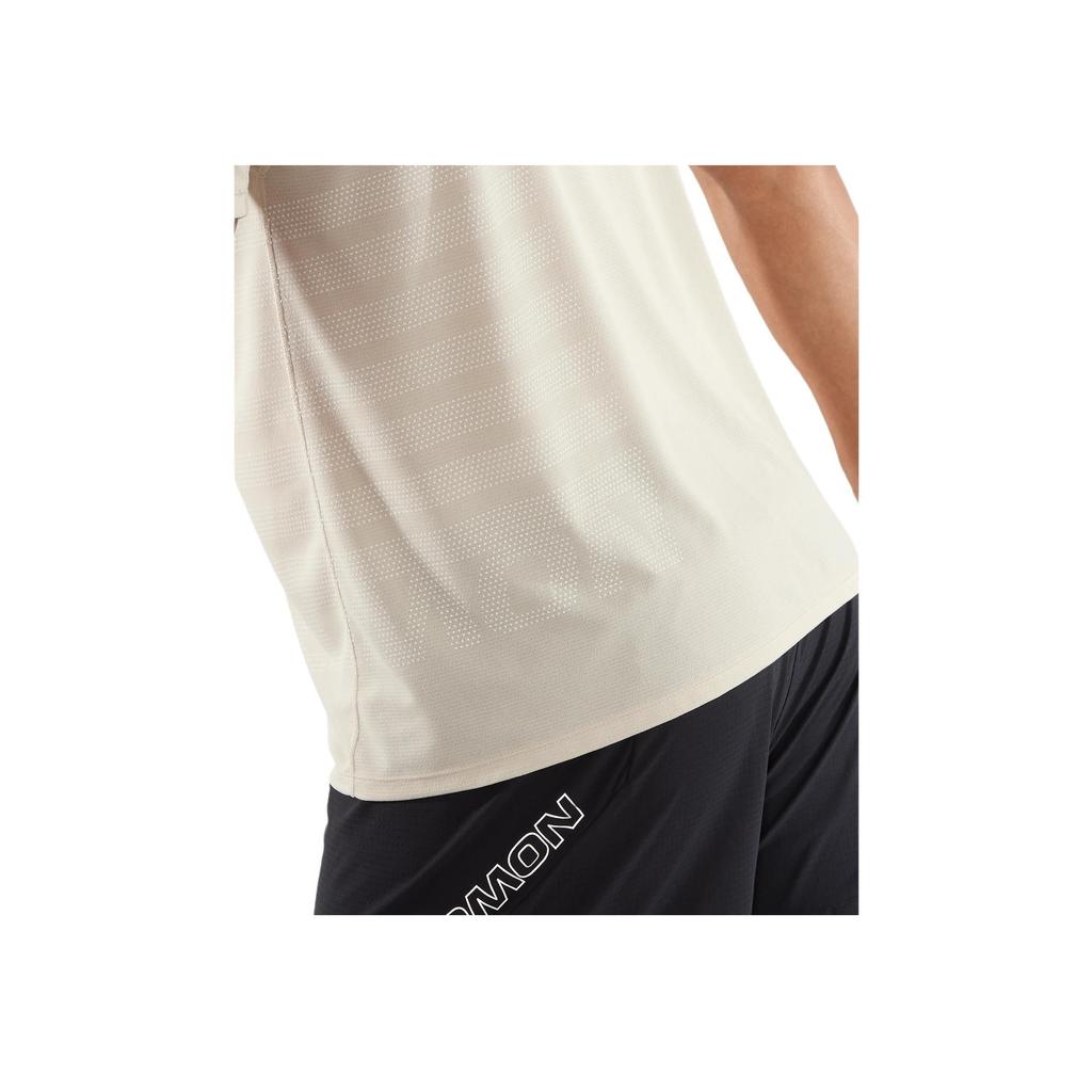 SALOMON Sense Aerographic Soft Comfortable Quick-Drying Breathable Odor-Resistant Short Sleeve T-Shirt Men Tops Off-White LC2319500