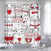 Cute Cat Animal Waterproof Polyester Shower Curtain With Hooks For Bathtub Bathroom Screens Home Decor Large Size Wall Cloth