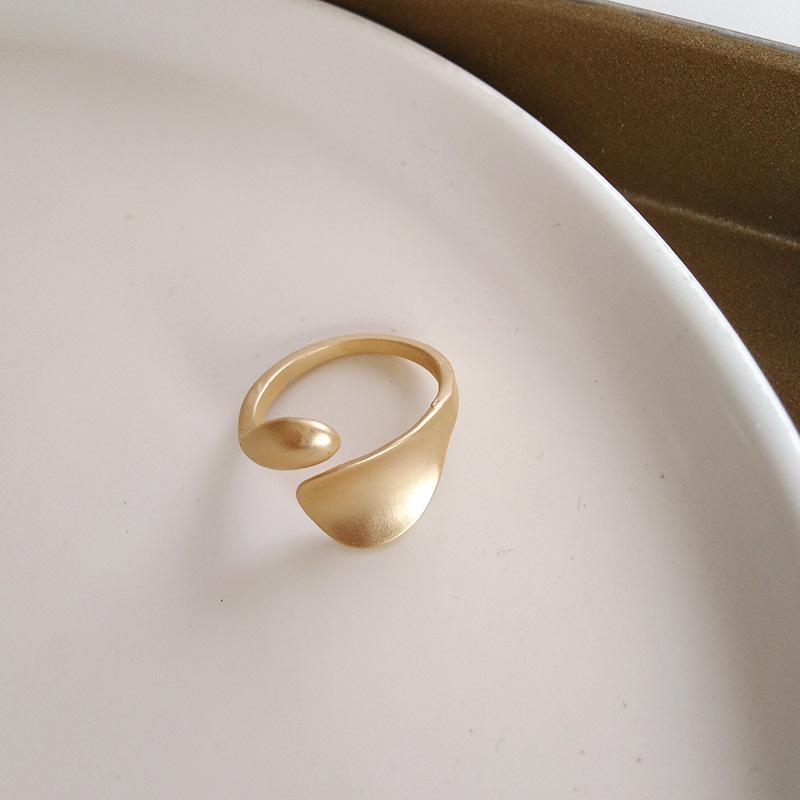 YOBEST New Fashion Gold Color Simple Open Rings For Women Punk Vintage Geometry Matte Finger Ring Jewelry
